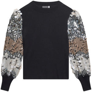 Mint Velvet Black Sequin Sleeve Jumper